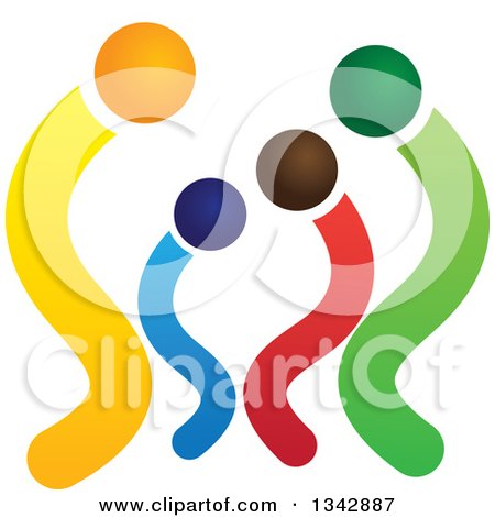 Clipart of a Colorful Abstract Family 3 - Royalty Free Vector Illustration by ColorMagic