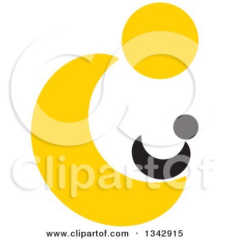 Clipart of a Yellow Abstract Parent Holding a Baby - Royalty Free Vector Illustration by ColorMagic