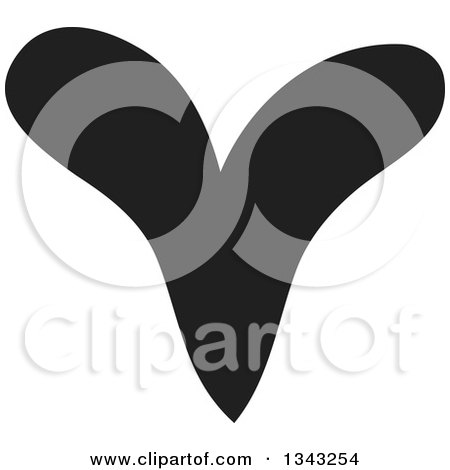 Clipart of a Solid Black Heart 2 - Royalty Free Vector Illustration by ColorMagic