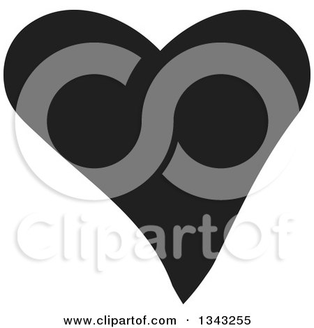 Clipart of a Solid Black Heart 3 - Royalty Free Vector Illustration by ColorMagic