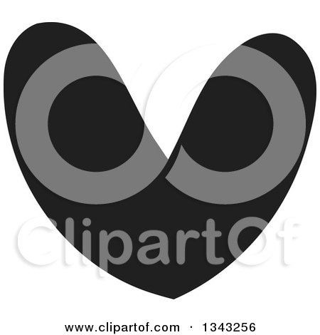 Clipart of a Solid Black Heart 4 - Royalty Free Vector Illustration by ColorMagic