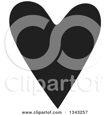 Clipart of a Solid Black Heart 5 - Royalty Free Vector ...