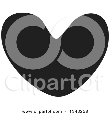Clipart of a Solid Black Heart 6 - Royalty Free Vector Illustration by ColorMagic