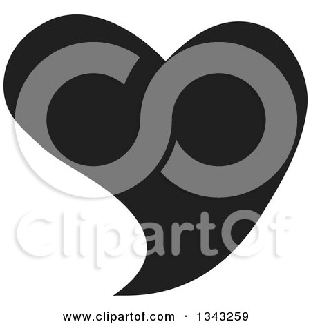 Clipart of a Solid Black Heart - Royalty Free Vector Illustration by ColorMagic