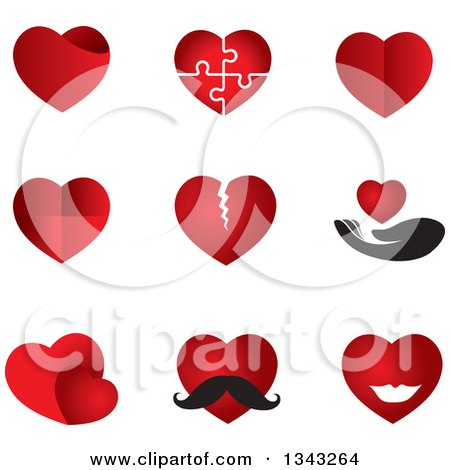 Clipart of Red Heart App Icon Design Elements 2 - Royalty Free Vector Illustration by ColorMagic