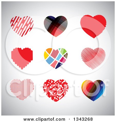 Clipart of Heart App Icon Design Elements over Shading - Royalty Free Vector Illustration by ColorMagic