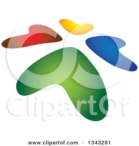Clipart of a Slanted Circle of Colorful Hearts - Royalty Free Vector Illustration by ColorMagic