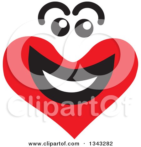 Clipart of a Red Heart Character Smiling 9 - Royalty Free Vector Illustration by ColorMagic