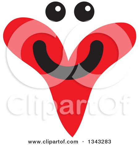 Clipart of a Red Heart Character Smiling - Royalty Free Vector Illustration by ColorMagic