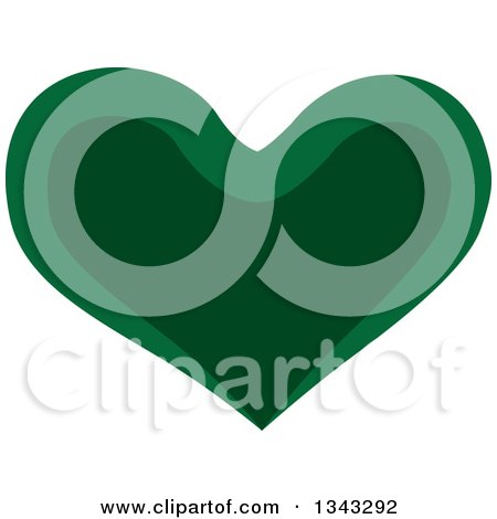 Clipart of a Two Toned Green Heart 3 - Royalty Free Vector Illustration by ColorMagic