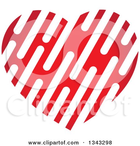 Clipart of a Gradient Slotted Red Heart - Royalty Free Vector Illustration by ColorMagic