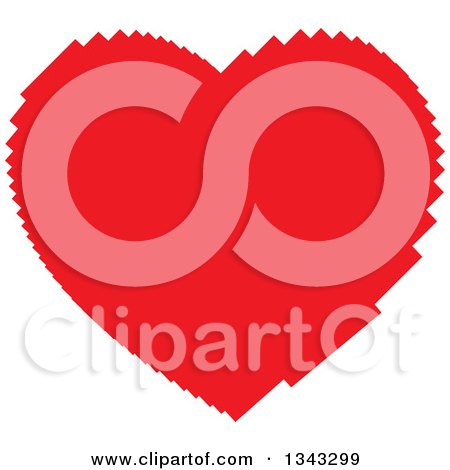 Clipart of a Pixelated Red Heart - Royalty Free Vector Illustration by ColorMagic
