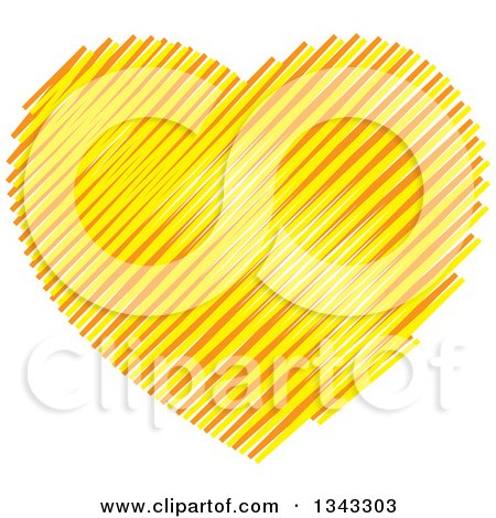 Clipart of a Yellow and Orange Scribble Heart - Royalty Free Vector Illustration by ColorMagic