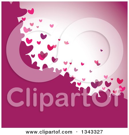 Clipart of a Background of Floating Hearts in Pink and Purple Tones - Royalty Free Vector Illustration by ColorMagic