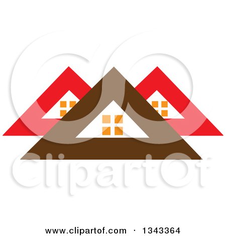 Clipart of Red and Brown Roof Tops - Royalty Free Vector Illustration by ColorMagic