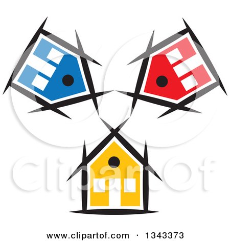 Clipart of Colorful Houses - Royalty Free Vector Illustration by ColorMagic