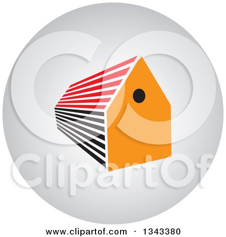 Clipart of a Shaded Round App Icon Button Design Element with a House - Royalty Free Vector Illustration by ColorMagic