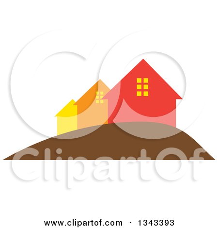 Clipart of a Neighborhood of Houses 5 - Royalty Free Vector Illustration by ColorMagic
