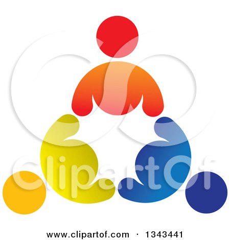 Clipart of a Circle of Colorful Diverse People 6 - Royalty Free Vector Illustration by ColorMagic
