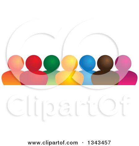 Clipart of a Teamwork Unity Group of Colorful People 2 - Royalty Free Vector Illustration by ColorMagic