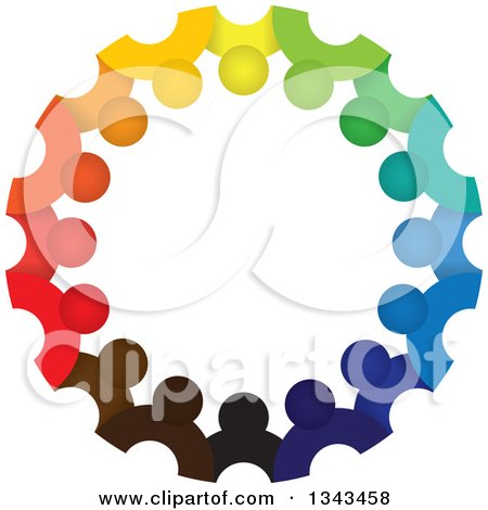 Clipart of a Teamwork Unity Circle of Colorful People 41 - Royalty Free Vector Illustration by ColorMagic