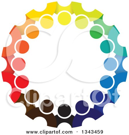 Clipart of a Teamwork Unity Circle of Colorful People 42 - Royalty Free Vector Illustration by ColorMagic