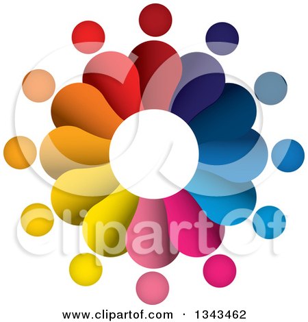 Clipart of a Teamwork Unity Circle of Colorful People 45 - Royalty Free Vector Illustration by ColorMagic
