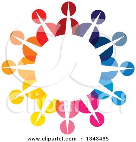 Clipart of a Teamwork Unity Circle of Colorful People 48 - Royalty Free Vector Illustration by ColorMagic
