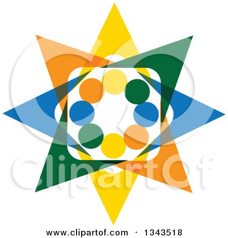 Clipart of a Teamwork Unity Circle of Colorful People Cheering or Dancing 61 - Royalty Free Vector Illustration by ColorMagic
