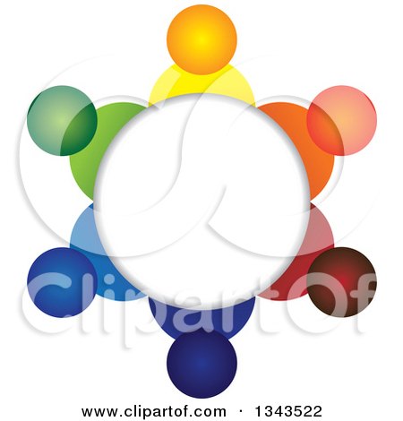 Clipart of a Teamwork Unity Circle of Colorful People 20 - Royalty Free Vector Illustration by ColorMagic