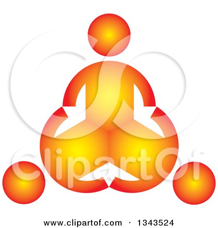 Clipart of a Teamwork Unity Circle of Three Gradient Orange People - Royalty Free Vector Illustration by ColorMagic
