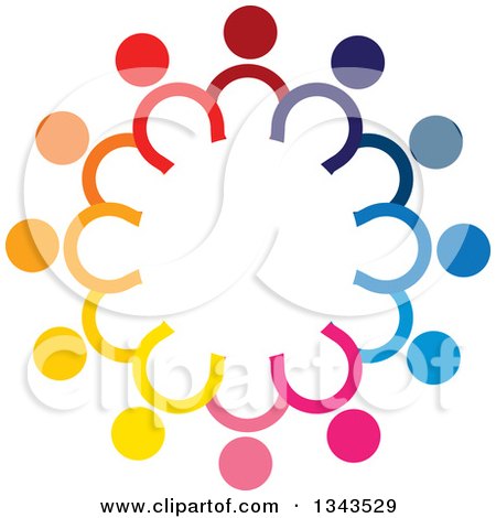 Clipart of a Teamwork Unity Circle of Colorful People 50 - Royalty Free Vector Illustration by ColorMagic