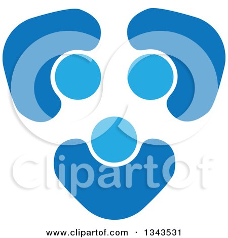 Clipart of a Teamwork Unity Circle of Blue People Cheering or Dancing 7 - Royalty Free Vector Illustration by ColorMagic
