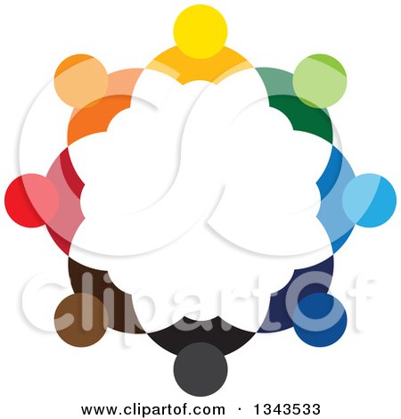 Clipart of a Teamwork Unity Circle of Colorful People 69 - Royalty Free Vector Illustration by ColorMagic