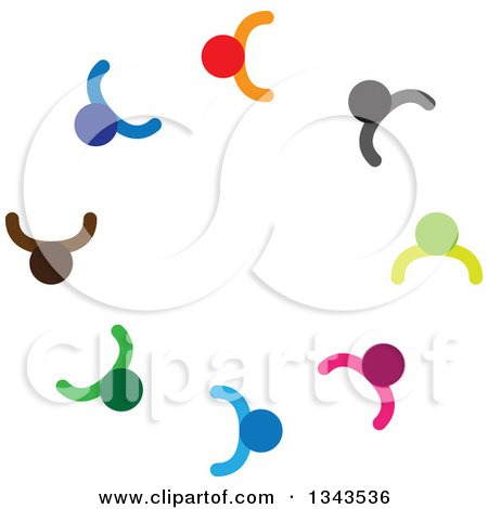 Clipart of a Teamwork Unity Circle of Colorful People 71 - Royalty Free Vector Illustration by ColorMagic