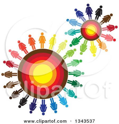 Clipart of Teamwork Unity Gears of Colorful People 2 - Royalty Free Vector Illustration by ColorMagic