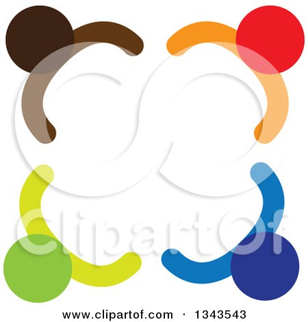 Clipart of a Teamwork Unity Circle of Colorful People 79 - Royalty Free Vector Illustration by ColorMagic