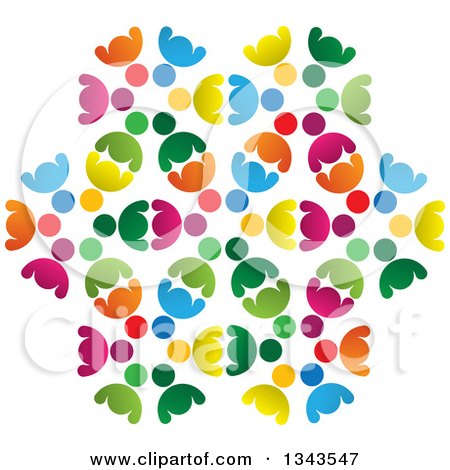 Clipart of a Teamwork Unity Design of Colorful People - Royalty Free Vector Illustration by ColorMagic