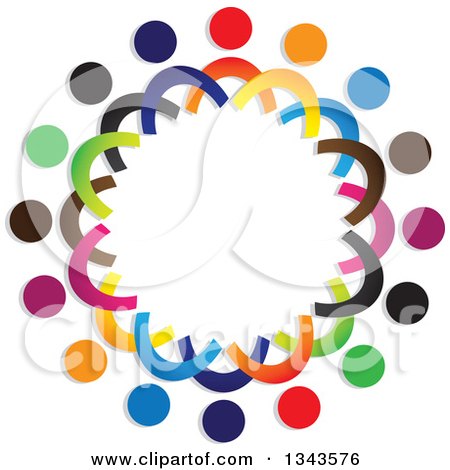 Clipart of a Teamwork Unity Circle of Colorful People 8 - Royalty Free Vector Illustration by ColorMagic