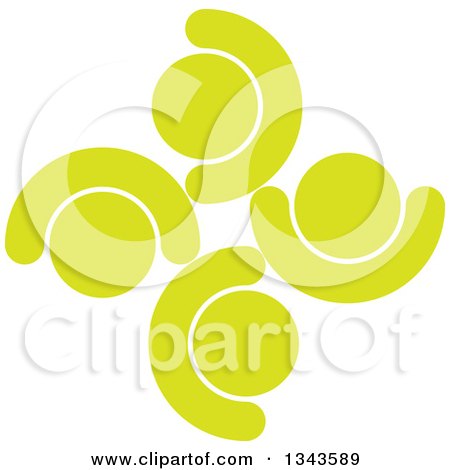 Clipart of a Teamwork Unity Circle of Light Green People Cheering or Dancing - Royalty Free Vector Illustration by ColorMagic