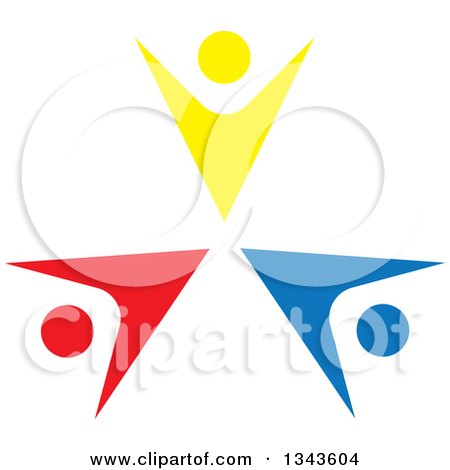 Clipart of a Teamwork Unity Circle of Colorful People Cheering or Dancing 65 - Royalty Free Vector Illustration by ColorMagic
