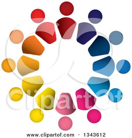 Clipart of a Teamwork Unity Circle of Colorful People 49 - Royalty Free Vector Illustration by ColorMagic