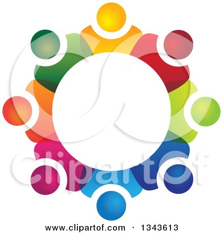Clipart of a Teamwork Unity Circle of Colorful People 37 - Royalty Free Vector Illustration by ColorMagic