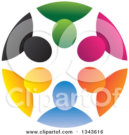 Clipart of a Teamwork Unity Circle of Colorful People 39 - Royalty Free Vector Illustration by ColorMagic