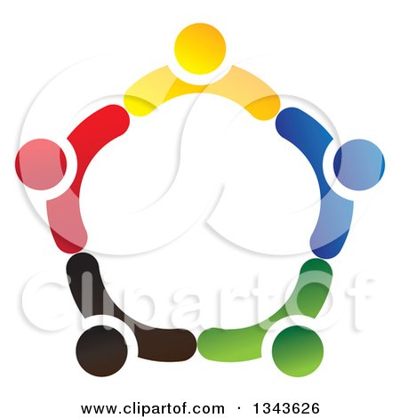 Clipart of a Teamwork Unity Circle of Colorful People 27 - Royalty Free Vector Illustration by ColorMagic