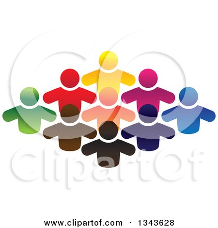 Clipart of a Teamwork Unity Group of Colorful People 3 - Royalty Free Vector Illustration by ColorMagic