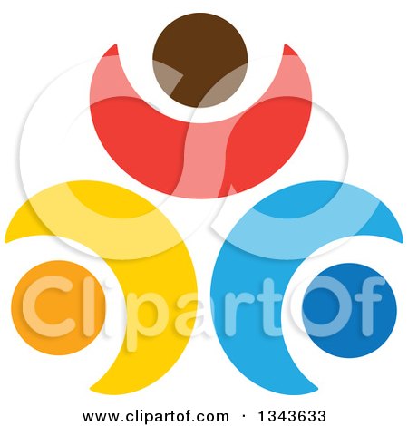 Clipart of a Teamwork Unity Circle of Colorful People Cheering or Dancing 15 - Royalty Free Vector Illustration by ColorMagic