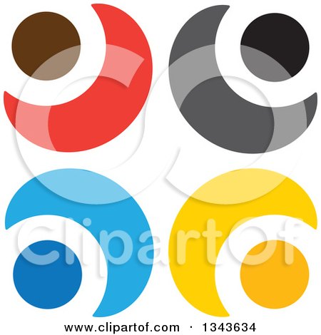 Clipart of a Teamwork Unity Circle of Colorful People Cheering or Dancing 16 - Royalty Free Vector Illustration by ColorMagic