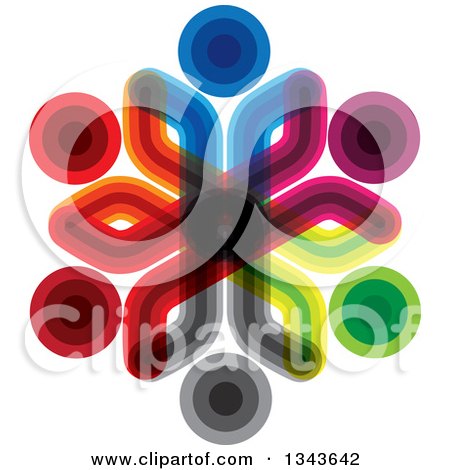 Clipart of a Teamwork Unity Circle of Colorful People 13 - Royalty Free Vector Illustration by ColorMagic