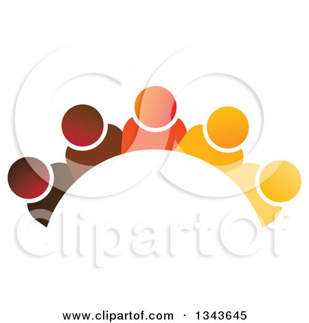Clipart of a Teamwork Unity Group Arch of Colorful People 2 - Royalty Free Vector Illustration by ColorMagic